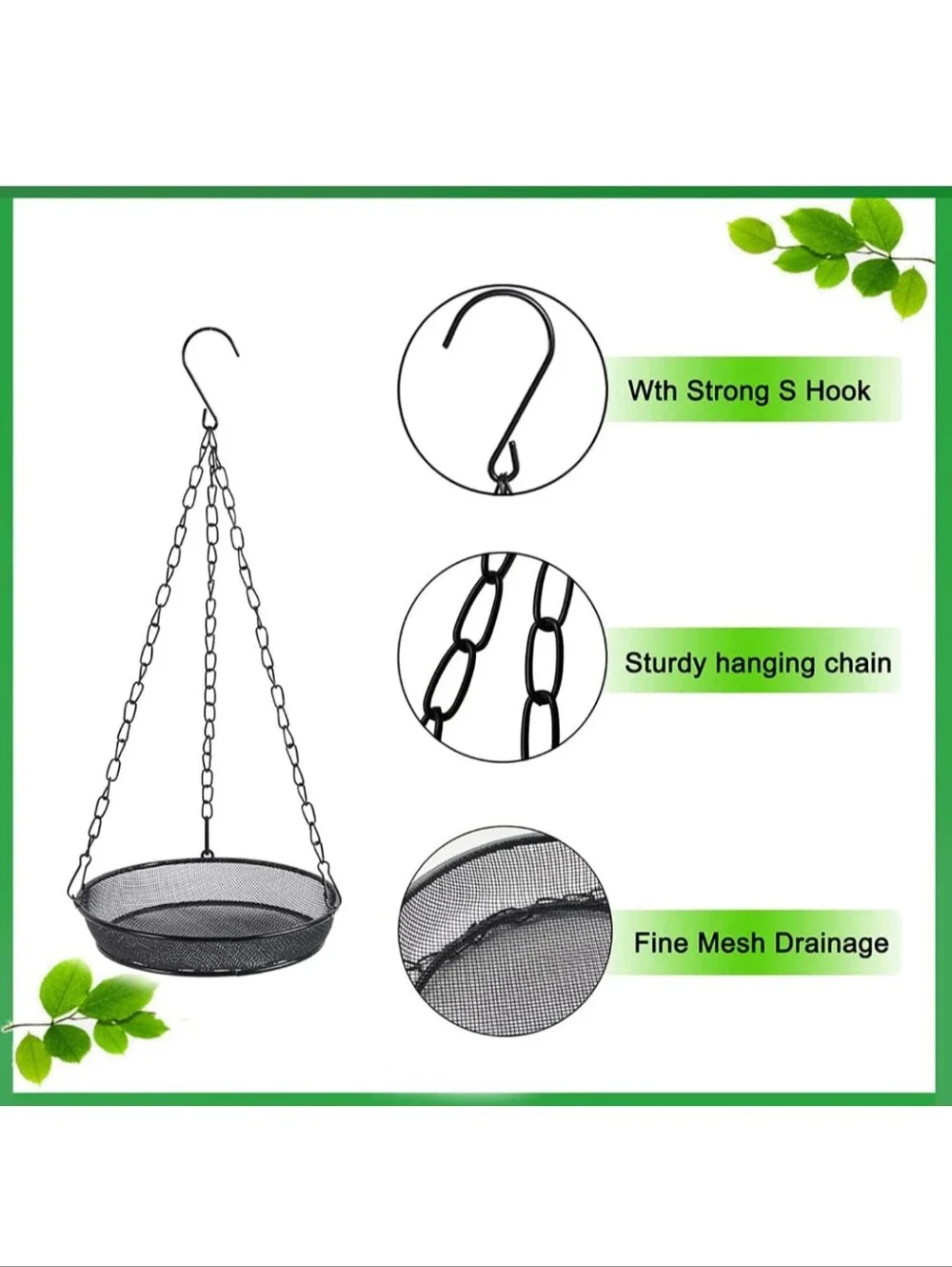 Black Hanging Mesh Bird Feeder - Two-Pack